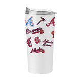 Atlanta Braves Repeating Logos 20oz Powder Coat Tumbler - Logo Brands - Flyclothing LLC