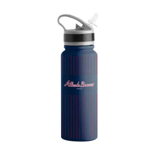 Atlanta Braves 25oz Pinstripes SingleWall FlipTop Bottle - Logo Brands - Flyclothing LLC