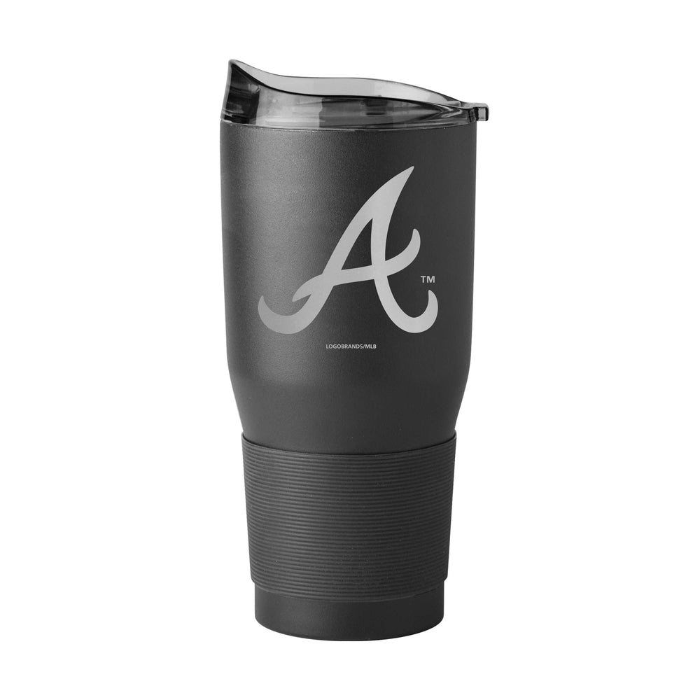Atlanta Braves GunMetal 30oz Black Powder Coat Tumbler - Logo Brands - Flyclothing LLC
