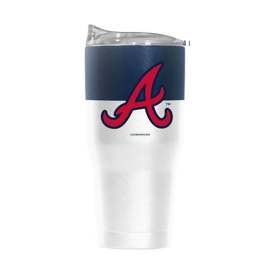 Atlanta Braves 30oz Colorblock White Powder Coat Tumbler - Logo Brands - Flyclothing LLC
