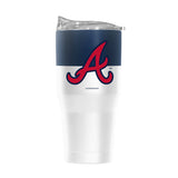 Atlanta Braves 30oz Colorblock White Powder Coat Tumbler - Logo Brands - Flyclothing LLC