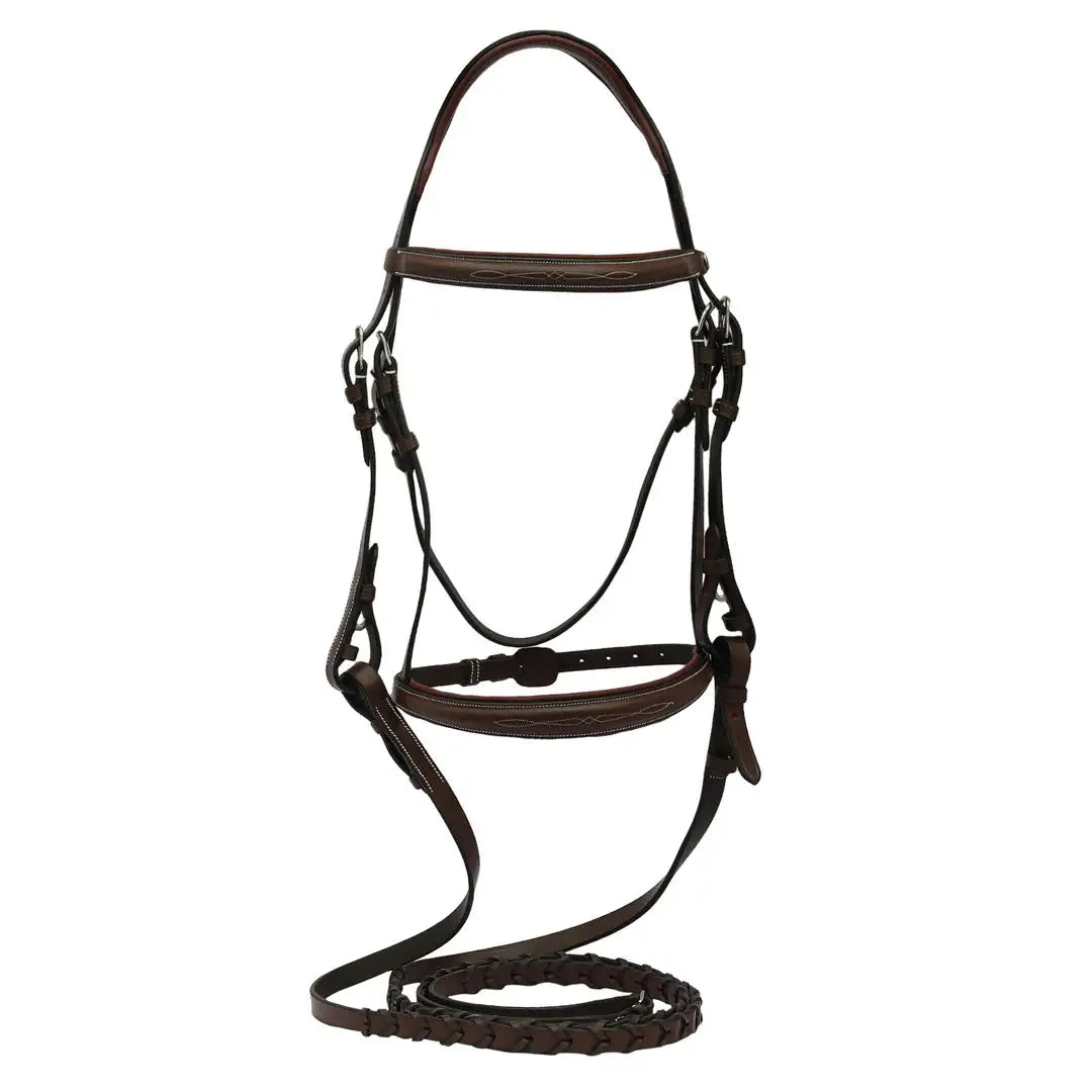 Henri de Rivel Pro Mono-Crown Padded Wide Noseband Bridle - Breeches.com - Flyclothing LLC