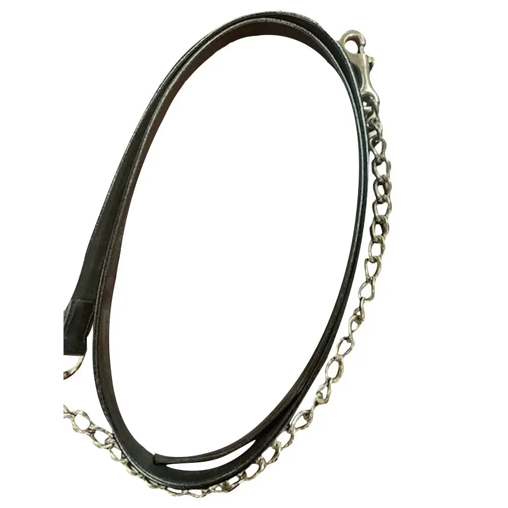 Henri de Rivel Pro Collection Leather Lead with 24" Solid Brass Chain - Breeches.com - Flyclothing LLC
