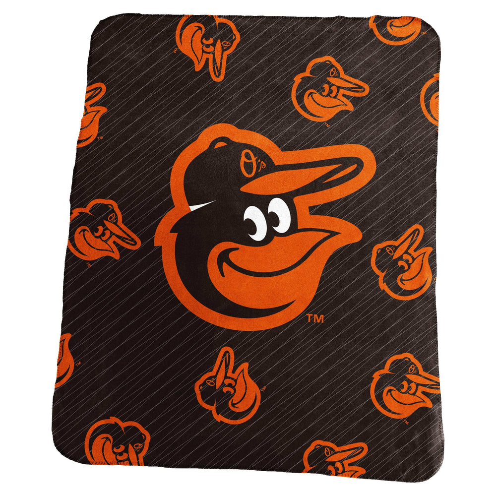 Baltimore Orioles Repeating Classic Fleece Throw - Logo Brands - Flyclothing LLC