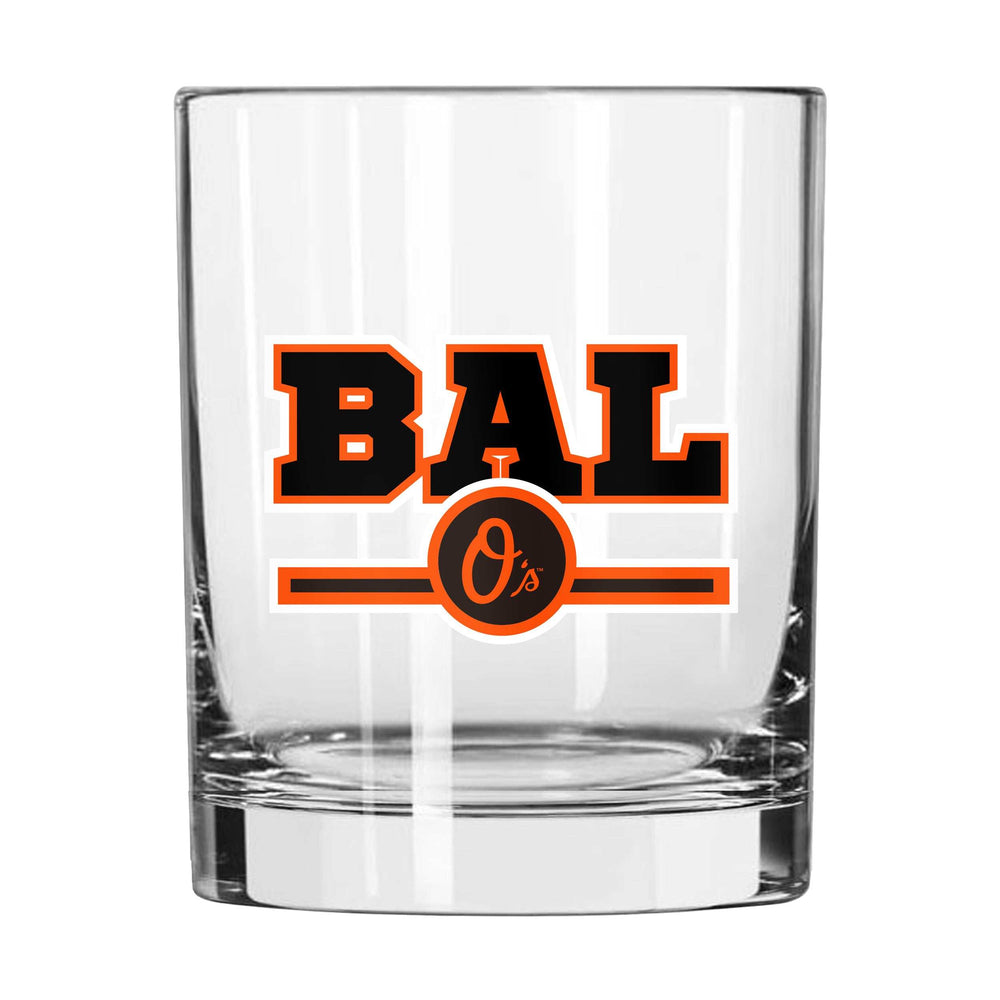 Baltimore Orioles 14oz Letterman Rocks Glass - Logo Brands - Flyclothing LLC