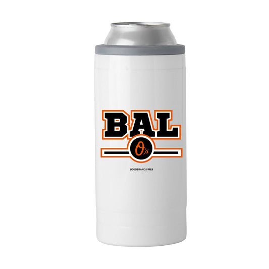 Baltimore Orioles Letterman 12 oz Slim Can Coolie - Logo Brands - Flyclothing LLC