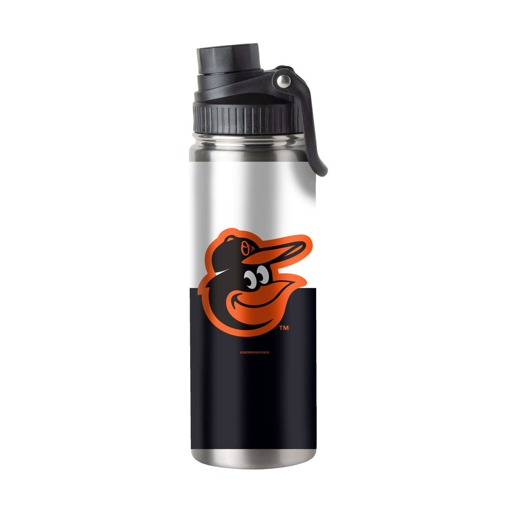 Baltimore Orioles Colorblock 25oz Stainless Single Wall Flip Top Bottle - Logo Brands - Flyclothing LLC