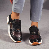Lace Up Round Toe Sneakers - Trendsi - Flyclothing LLC