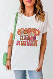 Flower & Letter Graphic Round Neck Short Sleeve T-Shirt - Trendsi - Flyclothing LLC