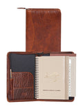 Italia Antique calf leather Brown Junior zip padfolio - Scully Leather - Flyclothing LLC