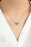 925 Sterling Silver Bow Necklace - Trendsi