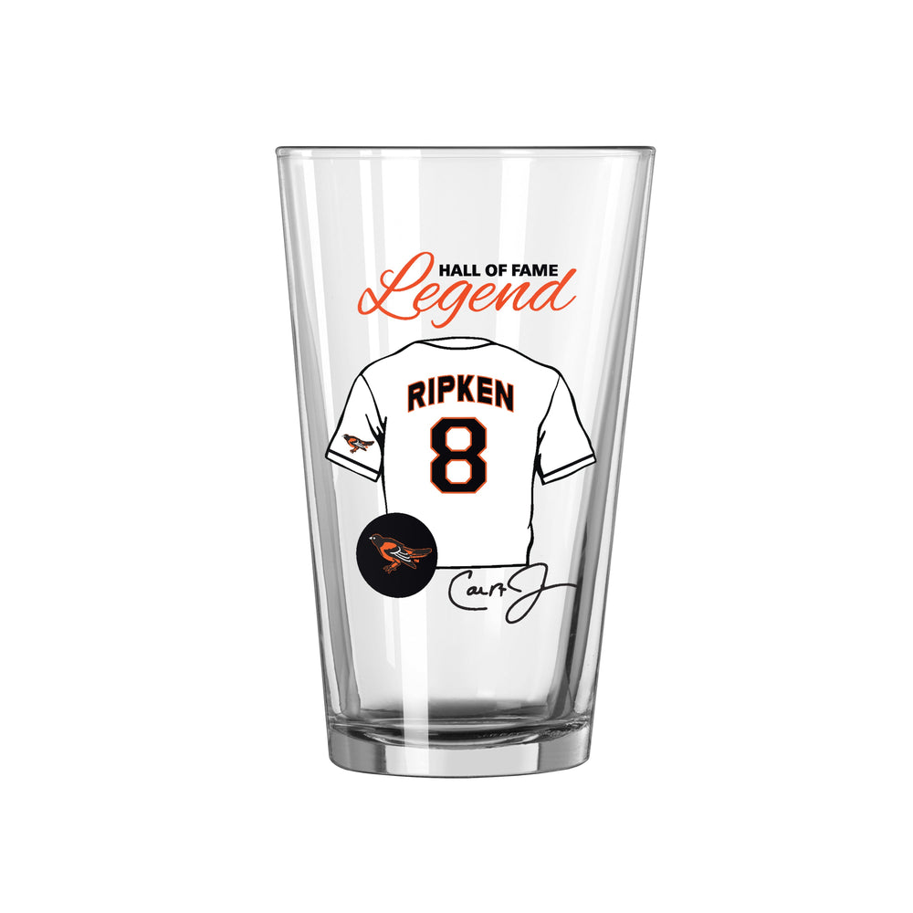 Baltimore Orioles HOF Cal Ripken 16oz Pint Glass