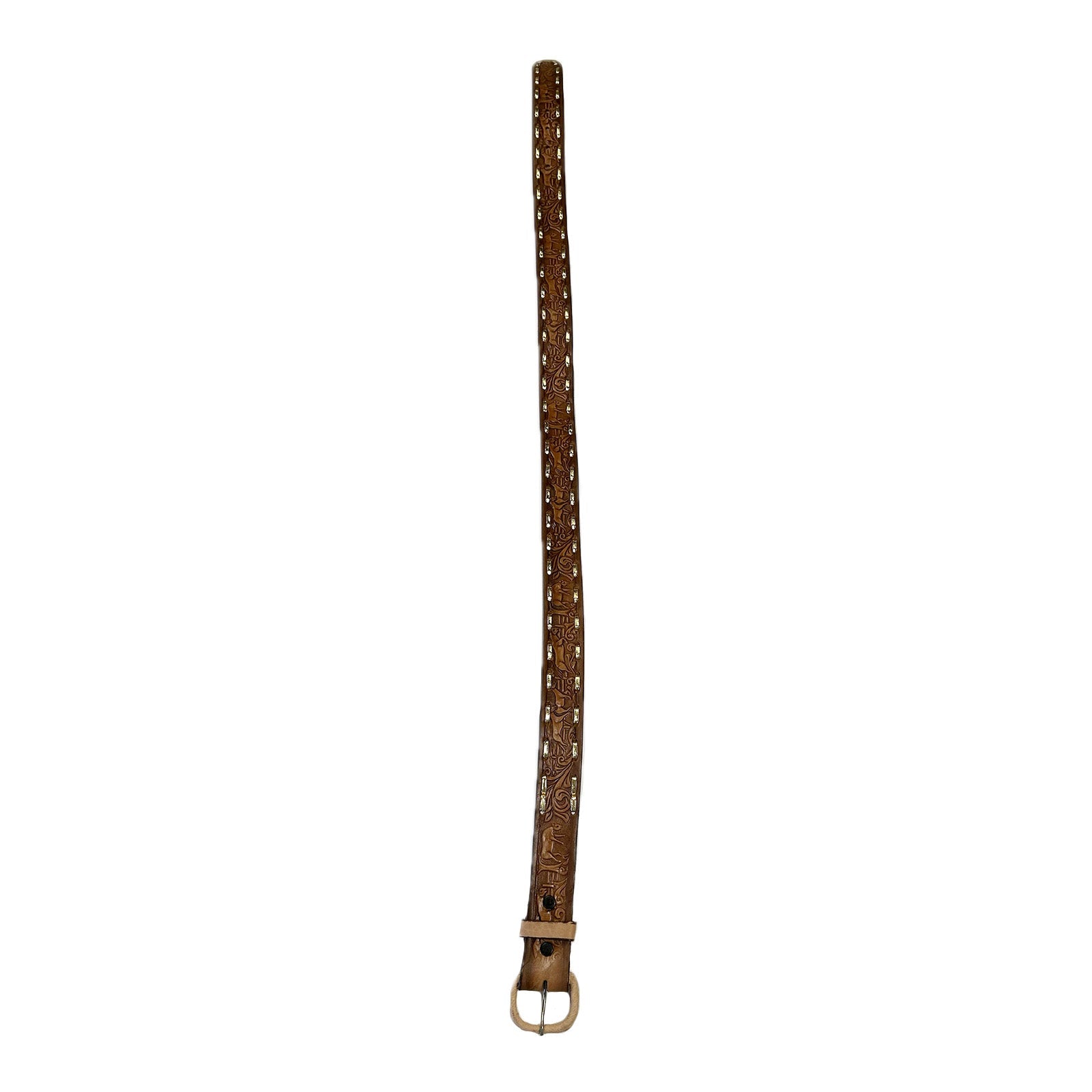 Rockmount Ranch Wear Brown Horse Tooled Leather Laced Western Belt-SPECIAL PRICE - Rockmount Clothing - Flyclothing LLC