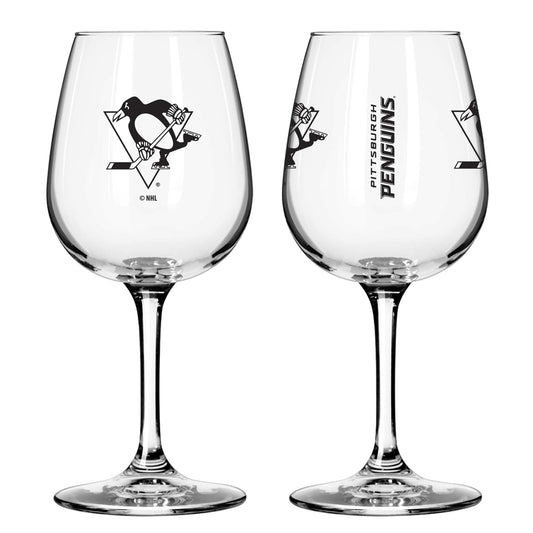 Pittsburgh Penguins 12oz Gameday Stemmed Wine Glass - Logo Brands - Flyclothing LLC
