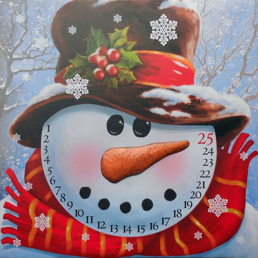 Count Down to Christmas Snowman Canvas Wrapped Canvas Print Wall Art - Homeroots - Flyclothing LLC