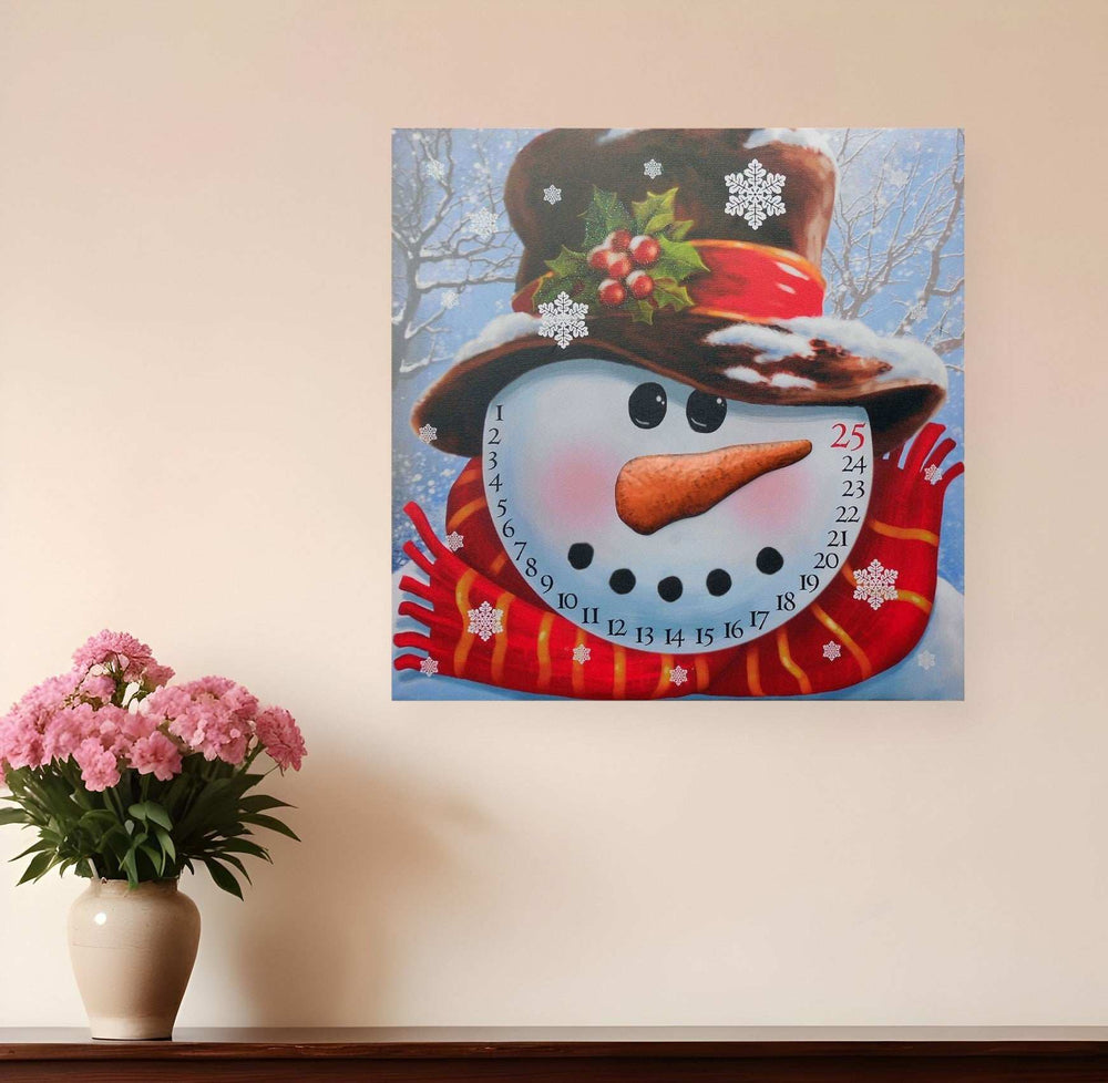 Count Down to Christmas Snowman Canvas Wrapped Canvas Print Wall Art - Homeroots - Flyclothing LLC