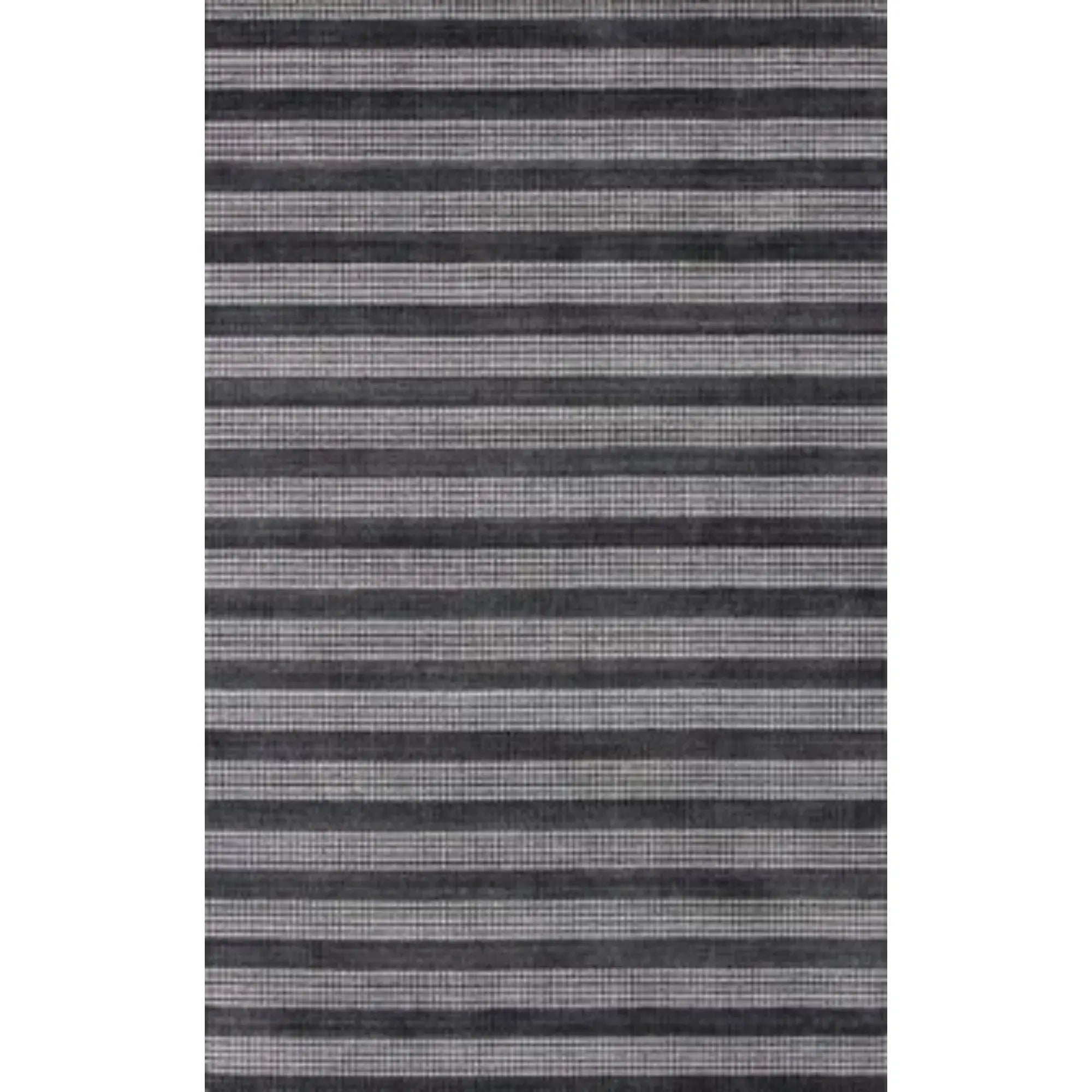 9' X 12' Black And White Striped Hand Loomed Area Rug - Homeroots - Flyclothing LLC