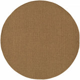 8' X 8' Tan Round Stain Resistant Indoor Outdoor Area Rug - Homeroots - Flyclothing LLC