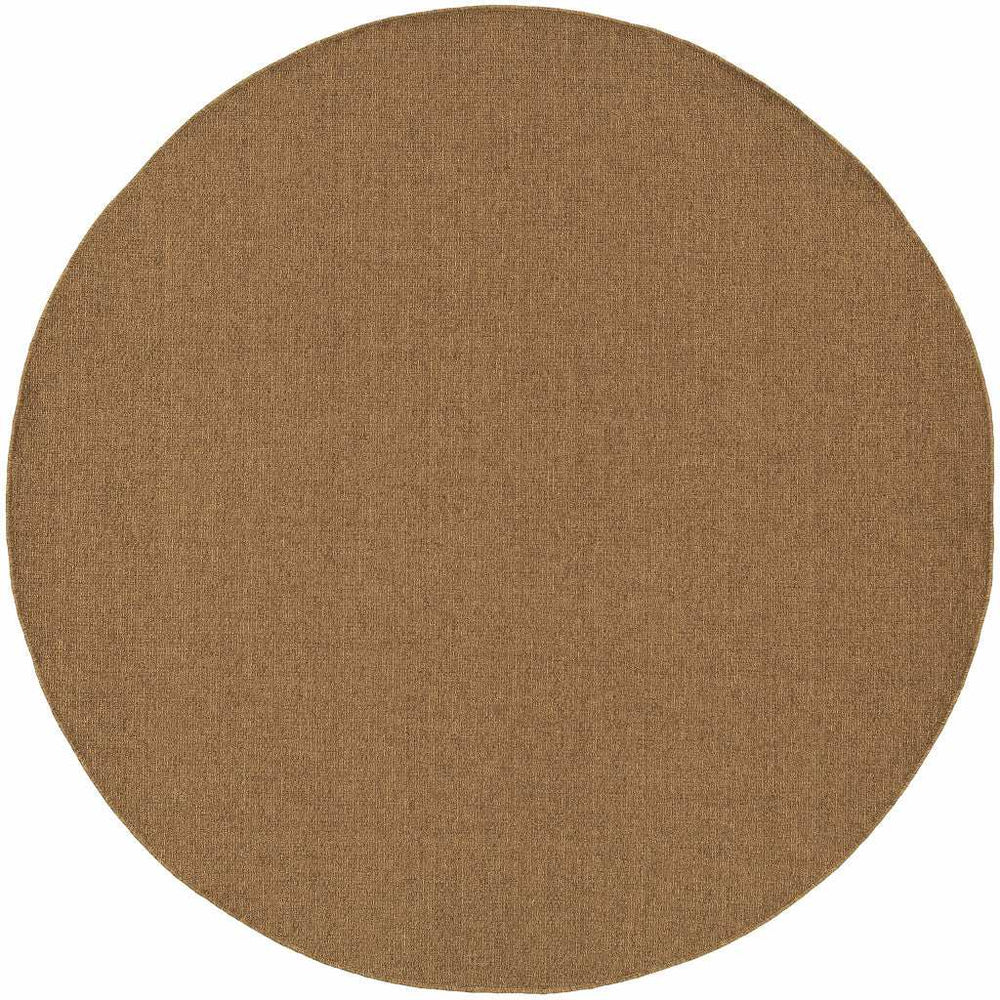 8' X 8' Tan Round Stain Resistant Indoor Outdoor Area Rug - Homeroots - Flyclothing LLC