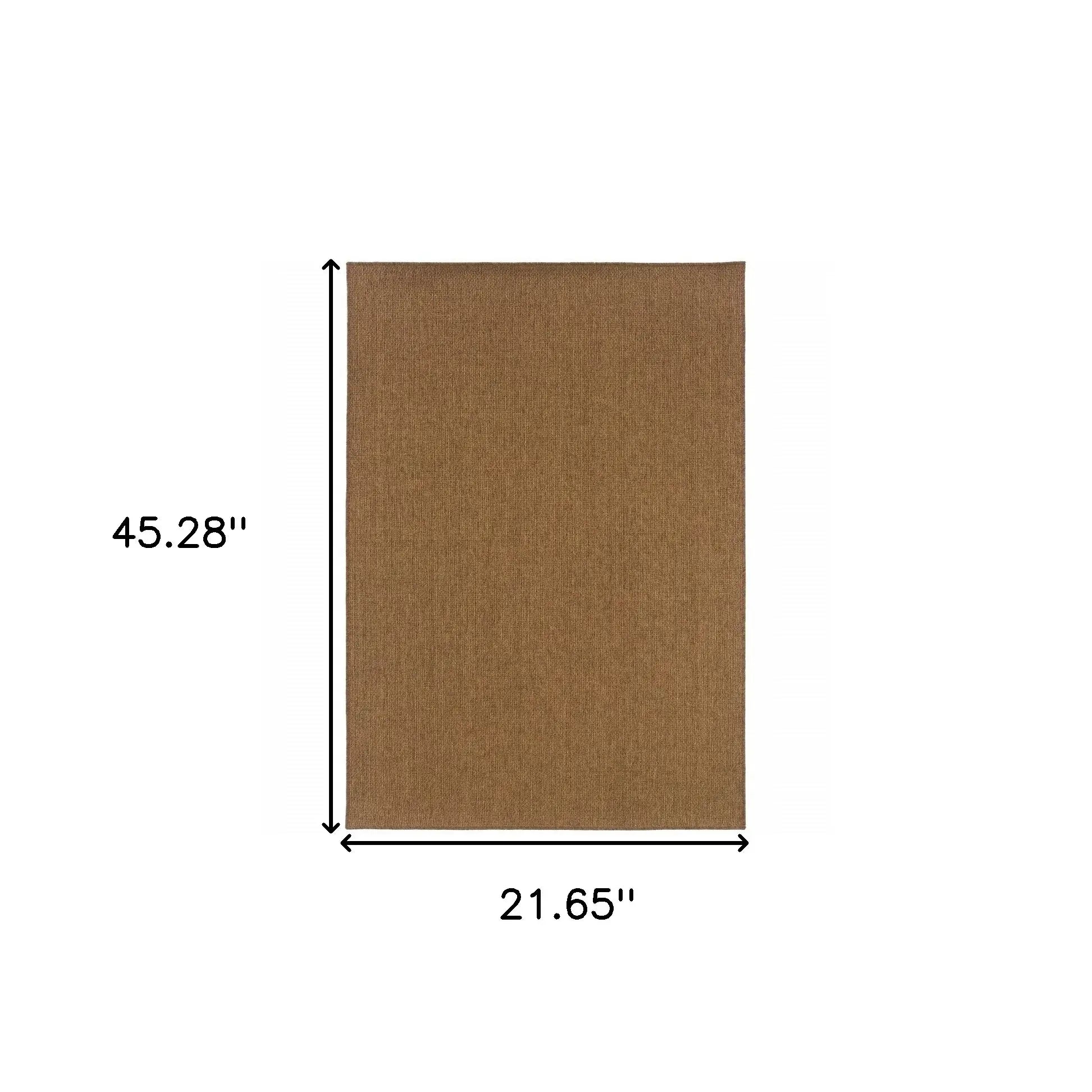 2' X 4' Tan Stain Resistant Indoor Outdoor Area Rug - Homeroots - Flyclothing LLC