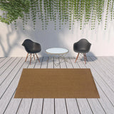 7' X 10' Tan Stain Resistant Indoor Outdoor Area Rug - Homeroots - Flyclothing LLC
