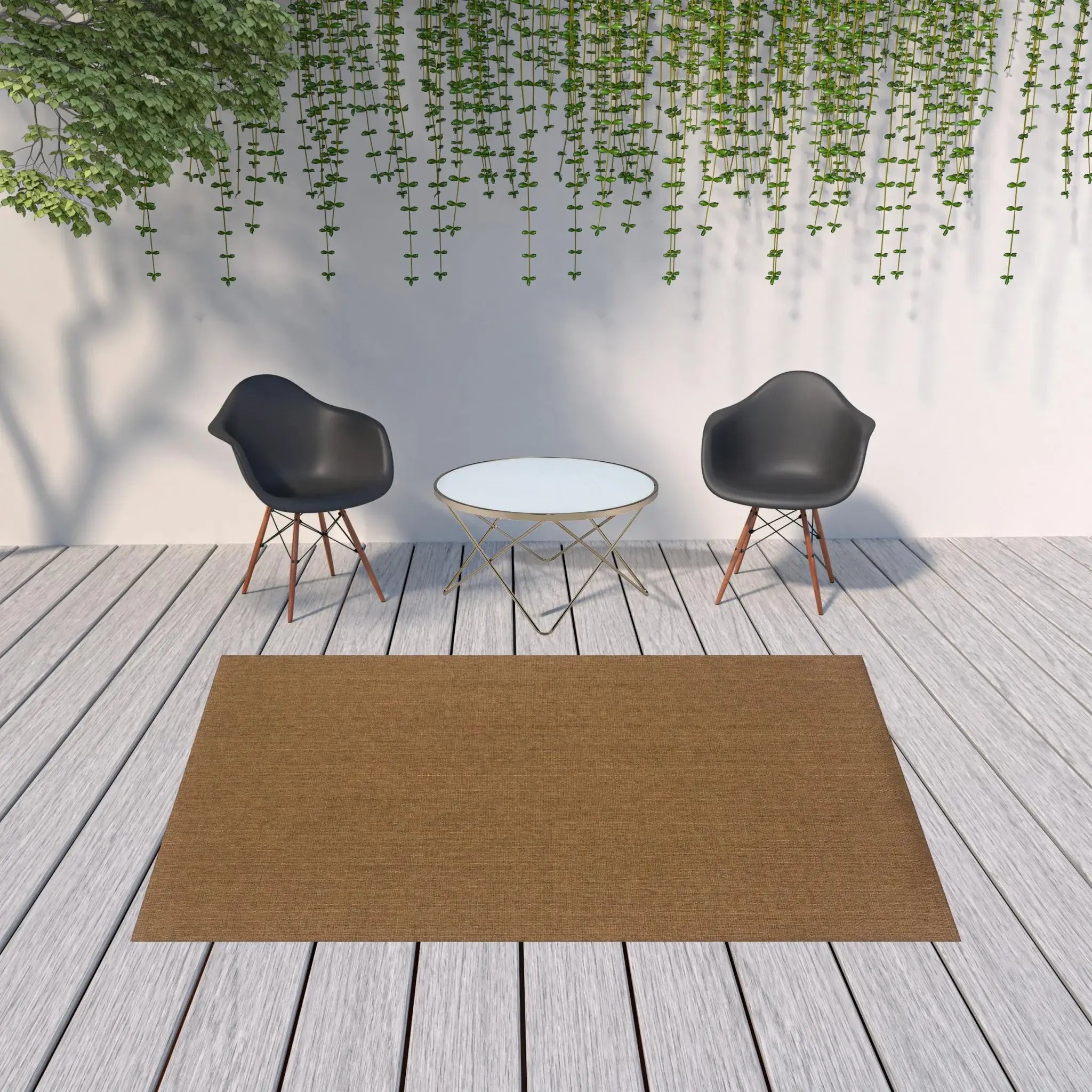 7' X 10' Tan Stain Resistant Indoor Outdoor Area Rug - Homeroots - Flyclothing LLC