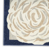 9' X 12' Blue And Grey Floral Stain Resistant Non Skid Area Rug - Homeroots - Flyclothing LLC