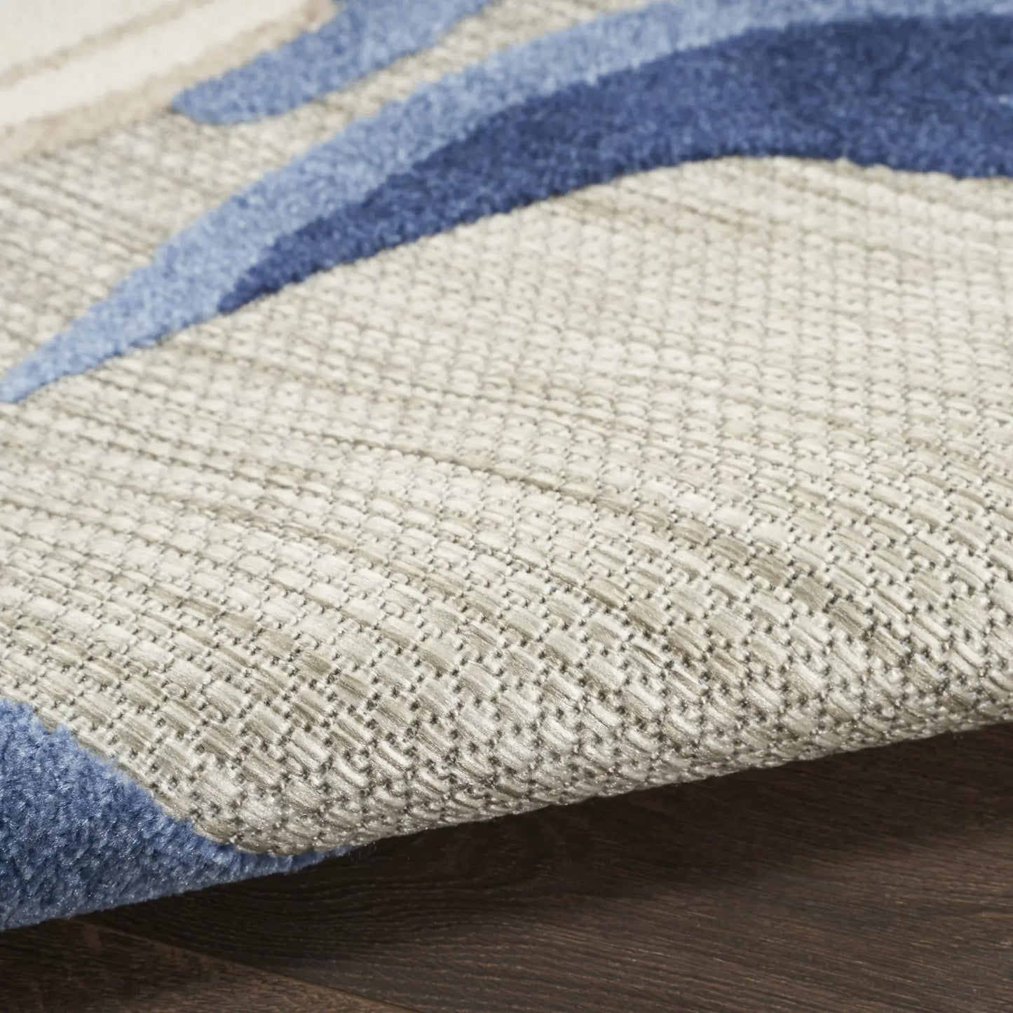 9' X 12' Blue And Grey Floral Stain Resistant Non Skid Area Rug - Homeroots - Flyclothing LLC