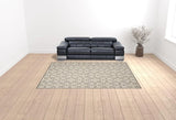 9' X 12' Ivory And Grey Fleur De Lis Stain Resistant Non Skid Area Rug - Homeroots - Flyclothing LLC