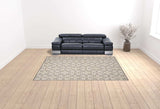 9' X 12' Ivory And Grey Fleur De Lis Stain Resistant Non Skid Area Rug - Homeroots - Flyclothing LLC
