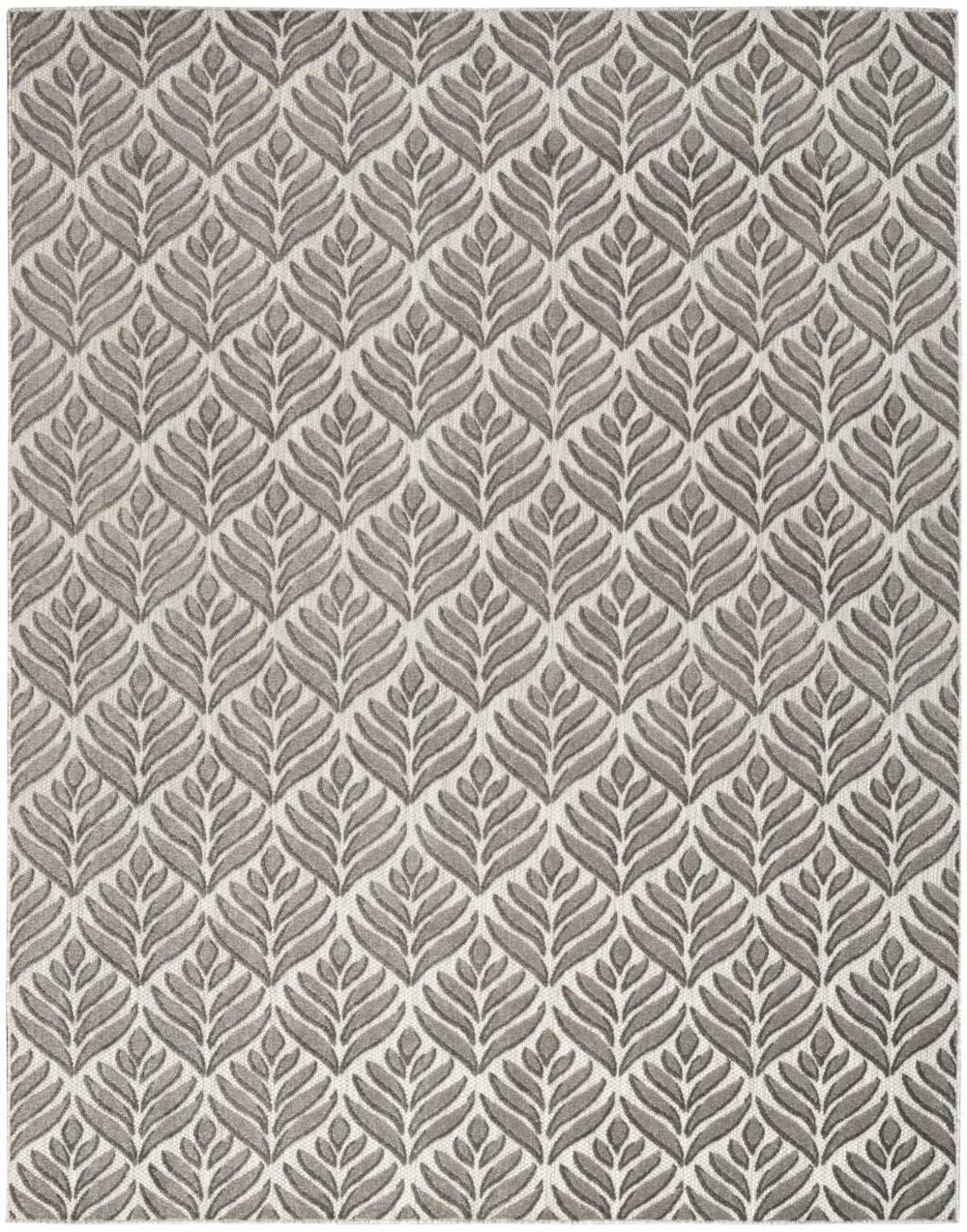 9' X 12' Charcoal Floral Stain Resistant Non Skid Area Rug - Homeroots - Flyclothing LLC