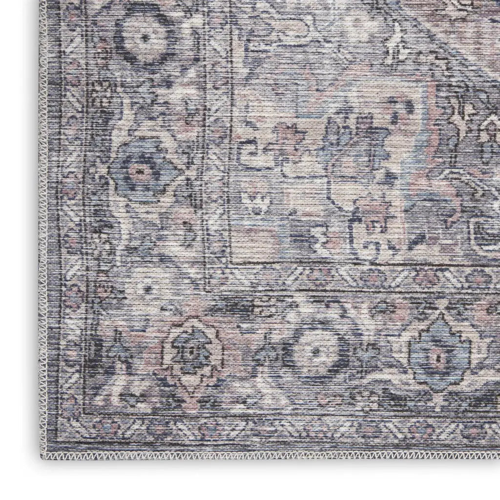 6' X 9' Grey Medallion Distressed Washable Area Rug - Homeroots - Flyclothing LLC