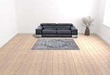 6' X 9' Light Blue And Orange Medallion Distressed Washable Area Rug - Homeroots - Flyclothing LLC