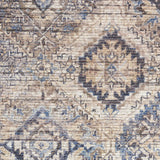 6' X 9' Ivory And Latte Medallion Distressed Washable Area Rug - Homeroots - Flyclothing LLC