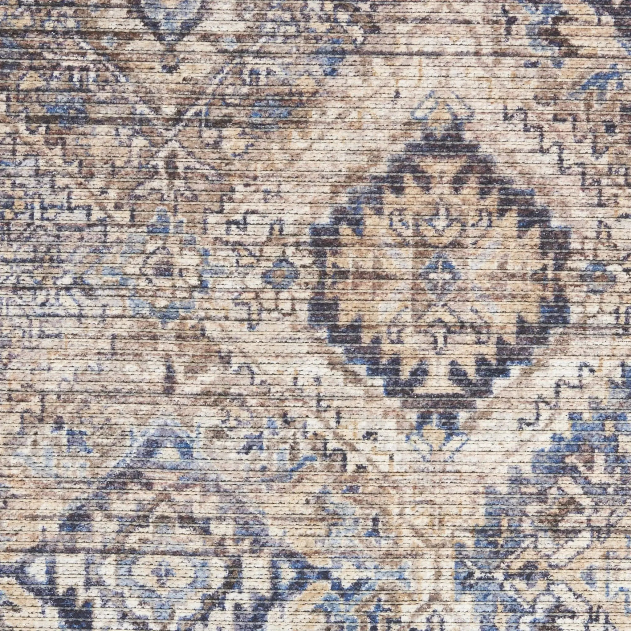 6' X 9' Ivory And Latte Medallion Distressed Washable Area Rug - Homeroots - Flyclothing LLC