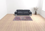 6' X 9' Red And Navy Medallion Distressed Washable Area Rug - Homeroots - Flyclothing LLC