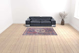 6' X 9' Red And Navy Medallion Distressed Washable Area Rug - Homeroots - Flyclothing LLC
