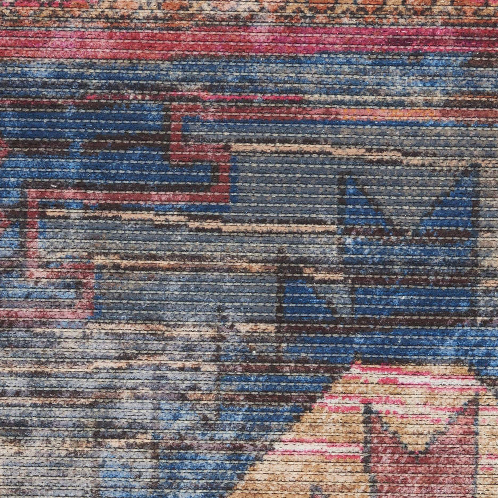 6' X 9' Multicolor Southwestern Distressed Washable Area Rug - Homeroots - Flyclothing LLC