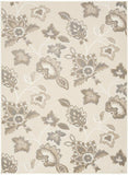 7' X 10' Beige Floral Stain Resistant Non Skid Area Rug - Homeroots - Flyclothing LLC