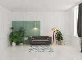 4' X 6' Blue And Grey Floral Stain Resistant Non Skid Area Rug - Homeroots - Flyclothing LLC
