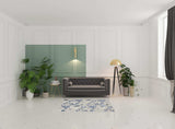 4' X 6' Blue And Grey Floral Stain Resistant Non Skid Area Rug - Homeroots - Flyclothing LLC