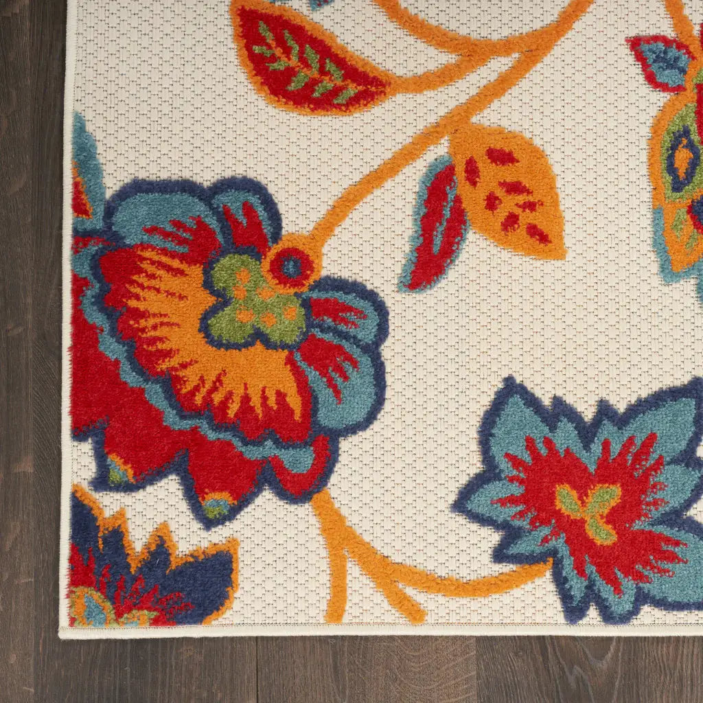 4' X 6' Multicolor Floral Stain Resistant Non Skid Area Rug - Homeroots - Flyclothing LLC