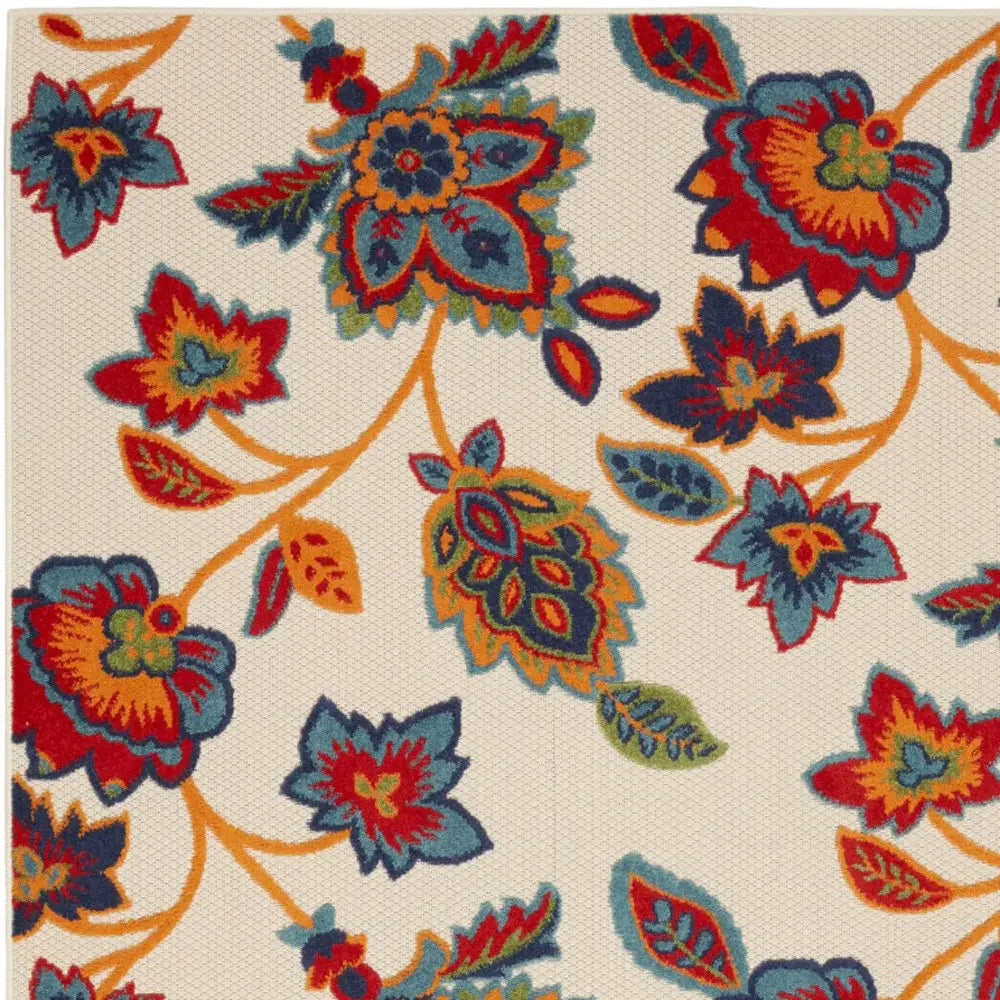 5' X 8' Multicolor Floral Stain Resistant Non Skid Area Rug - Homeroots - Flyclothing LLC