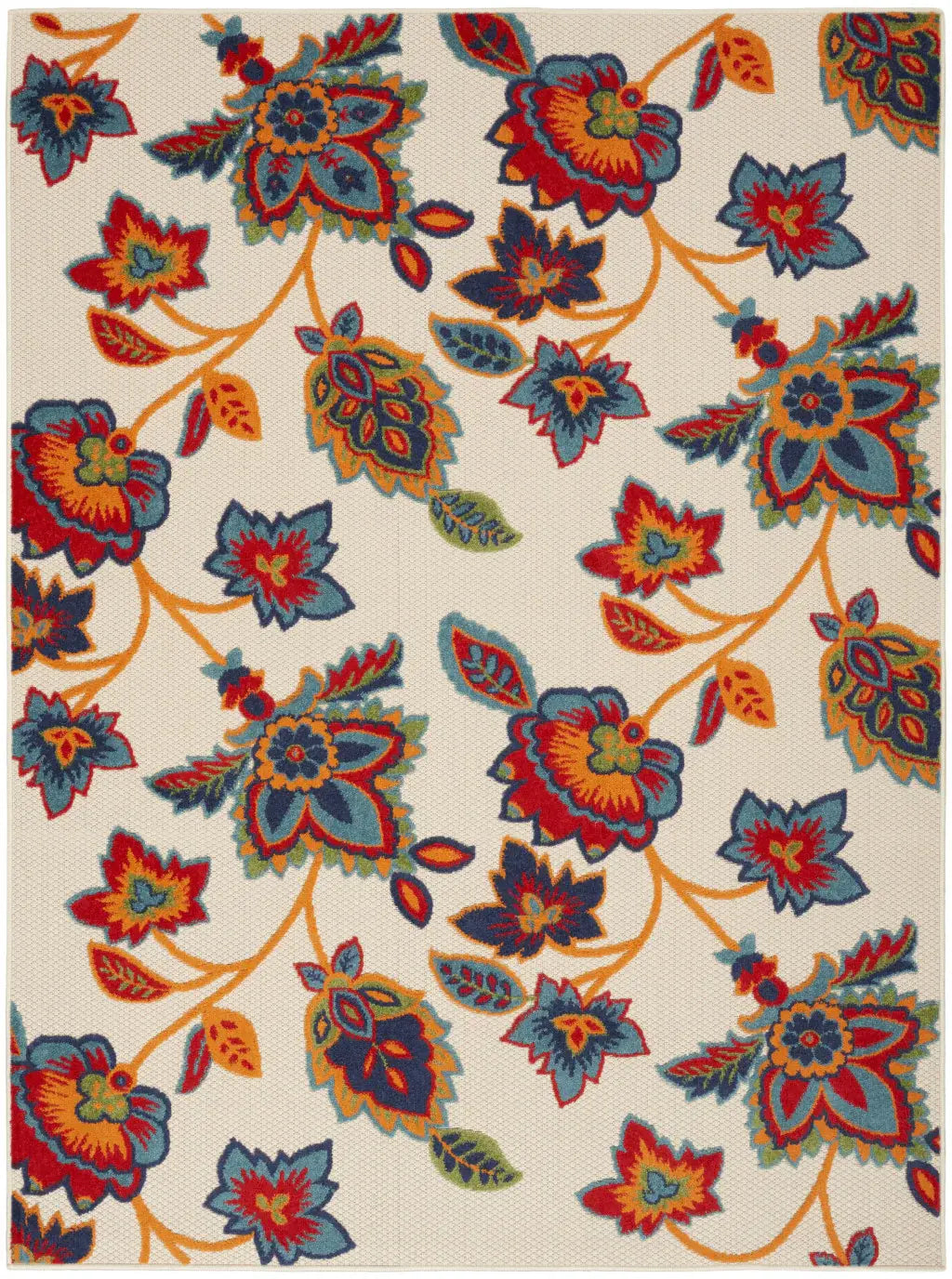 8' X 11' Multicolor Floral Stain Resistant Non Skid Area Rug - Homeroots - Flyclothing LLC