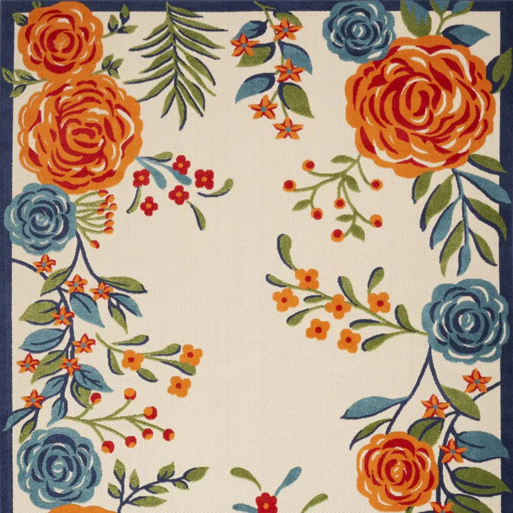 6' X 9' Multicolor Floral Stain Resistant Non Skid Area Rug - Homeroots - Flyclothing LLC