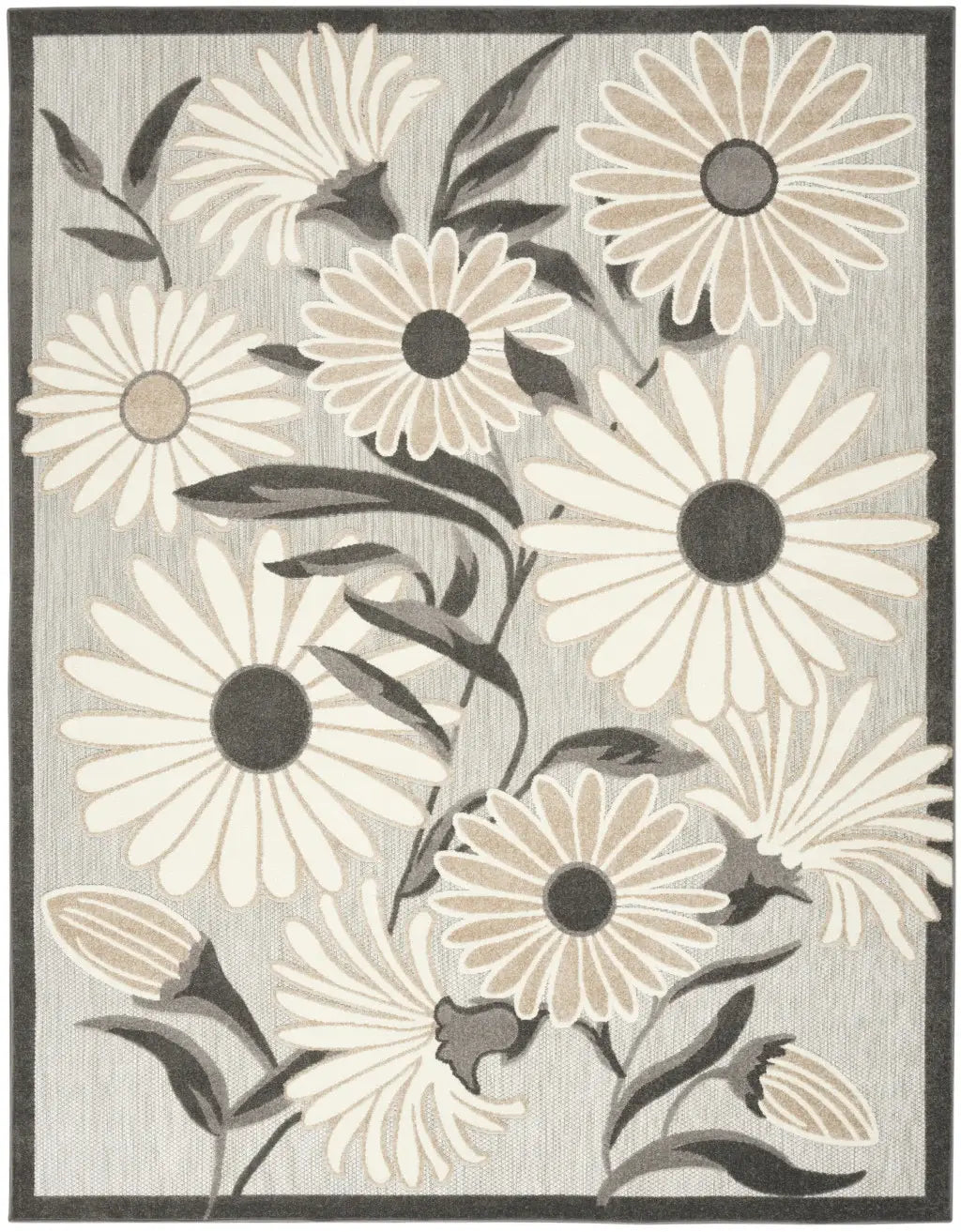 4' X 6' Beige Floral Stain Resistant Non Skid Area Rug - Homeroots - Flyclothing LLC