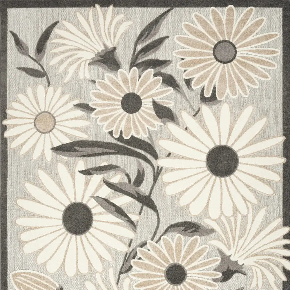 8' X 11' Beige Floral Stain Resistant Non Skid Area Rug - Homeroots - Flyclothing LLC