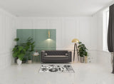 4' X 6' Black White Floral Stain Resistant Non Skid Area Rug - Homeroots - Flyclothing LLC