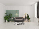 4' X 6' Black White Floral Stain Resistant Non Skid Area Rug - Homeroots - Flyclothing LLC