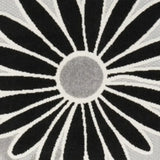 8' X 11' Black And White Floral Stain Resistant Non Skid Area Rug - Homeroots - Flyclothing LLC